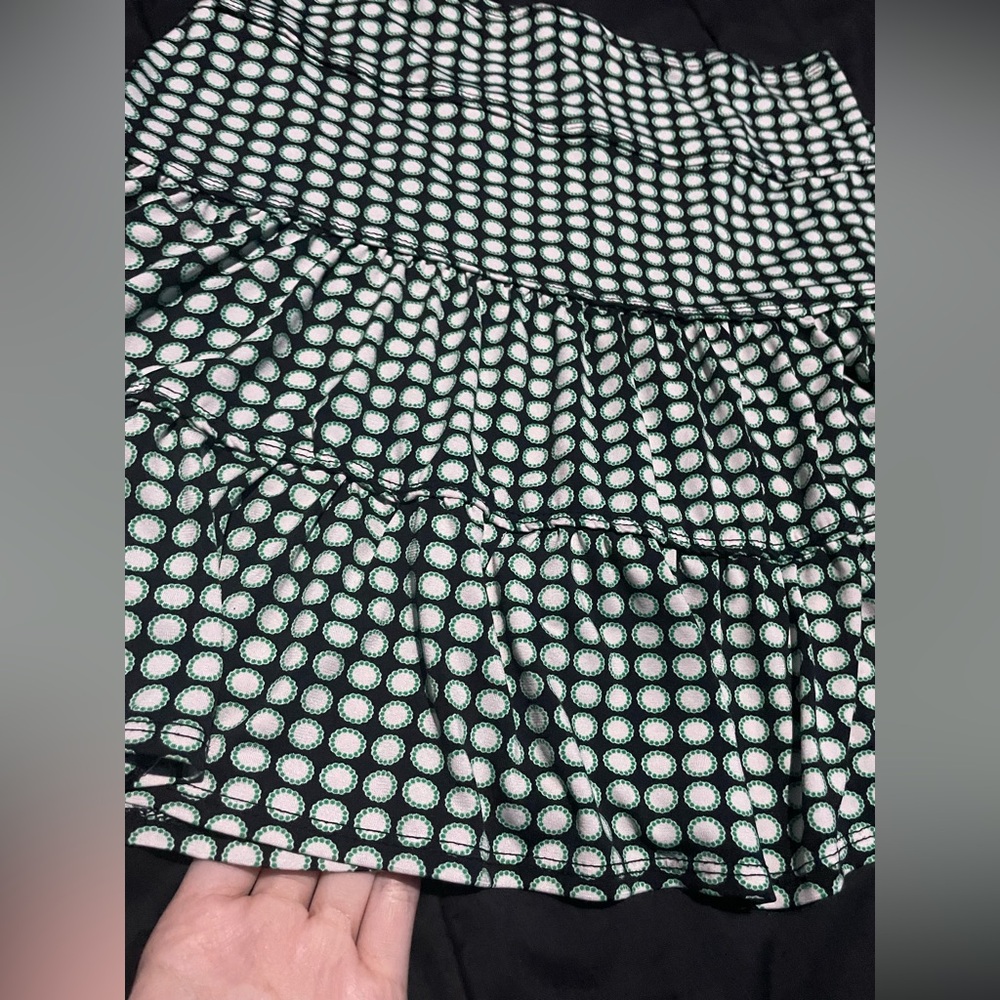 90s y2k green and black polka dots midi skirt - Picture 2 of 3